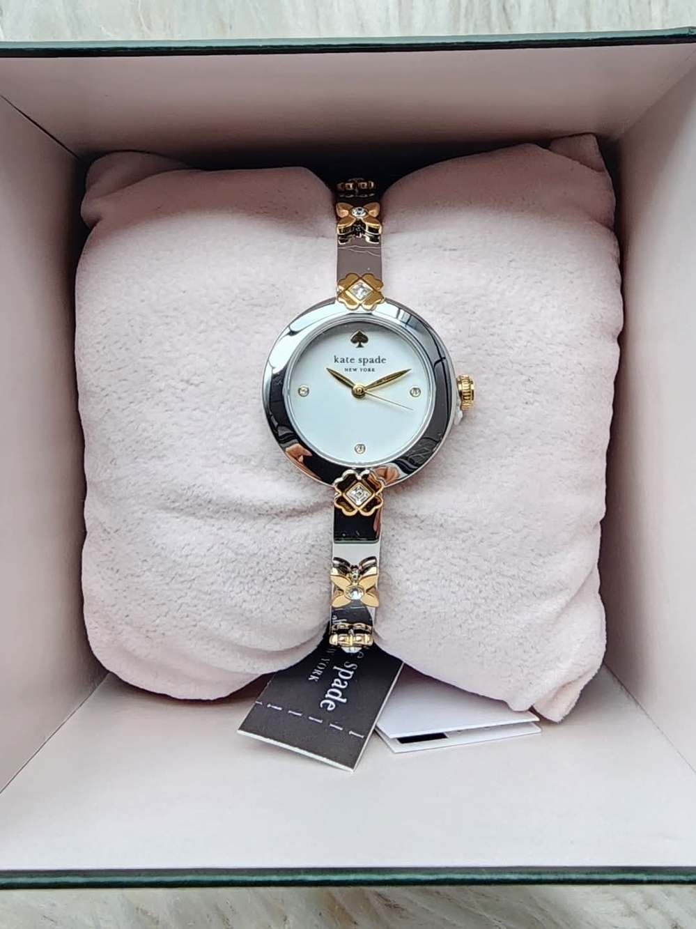 kate spade Two-Tone Floral Accent Women's Watch - Silver & Gold